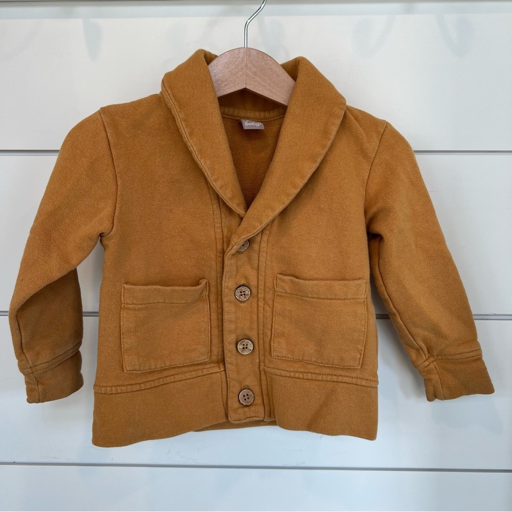 Mustard sweatshirt cardigan